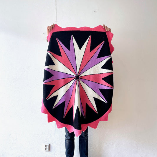 70s Homemade , Round circle knit rug