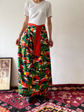 70's cotton palm tree skirt