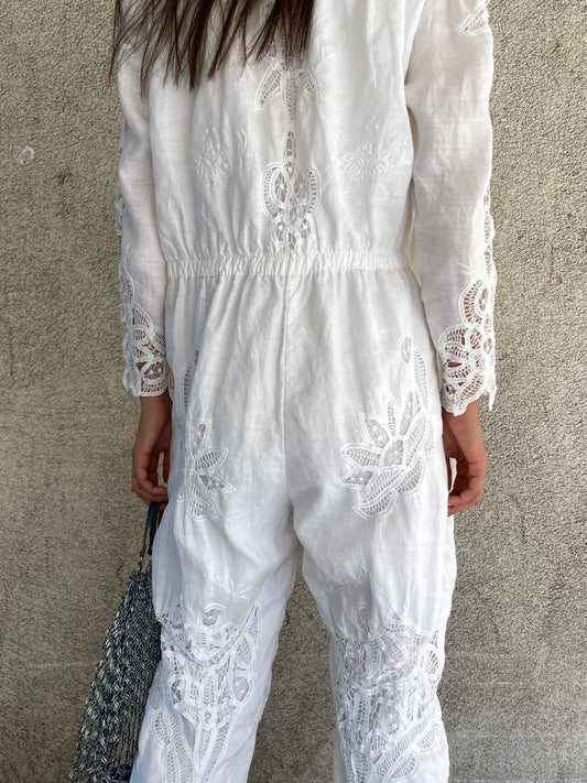 Battenberg lace jumpsuit