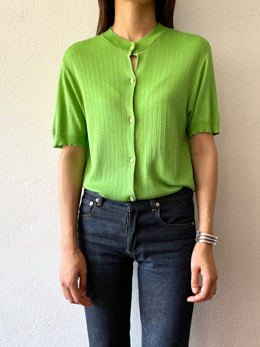 green cardigan
