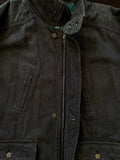 1980's germany black denim padding jacket