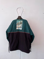 1980's germany black denim padding jacket