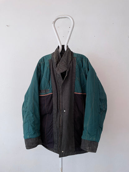 1980's germany black denim padding jacket