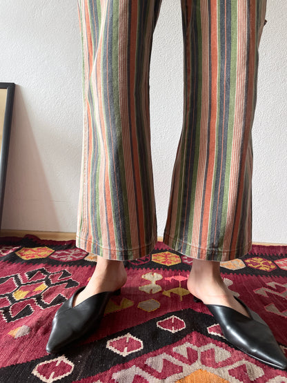 awesome design striped denim overall / 90s Italy