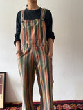 awesome design striped denim overall / 90s Italy