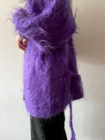 mohair mixed long hair purple