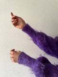 mohair mixed long hair purple