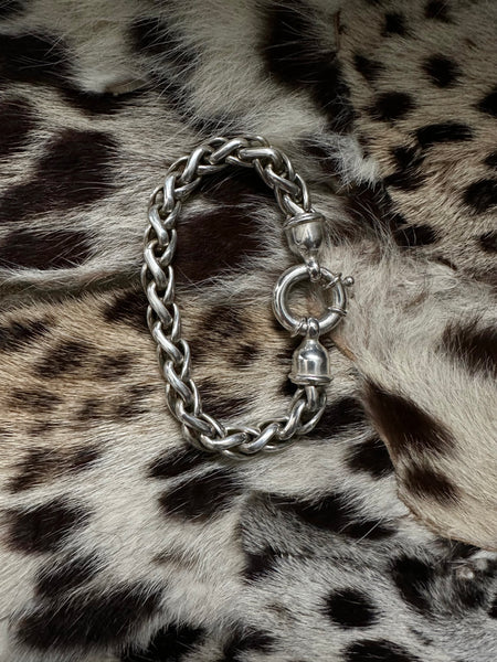 heavy sterling wheat chain bracelet