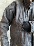 1980's germany black denim padding jacket