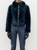 80s leather fur switching jkt