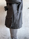1980's germany black denim padding jacket
