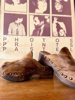 vintage Germany leather sabot sandal