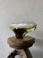 dead stock 60's Bohemia glass ash tray or blow