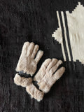 vintage france leather × real fur glove