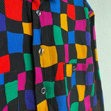 90s ROBERTO ANGELICO Disco shirt,  Awesome pattern , made in Swiss