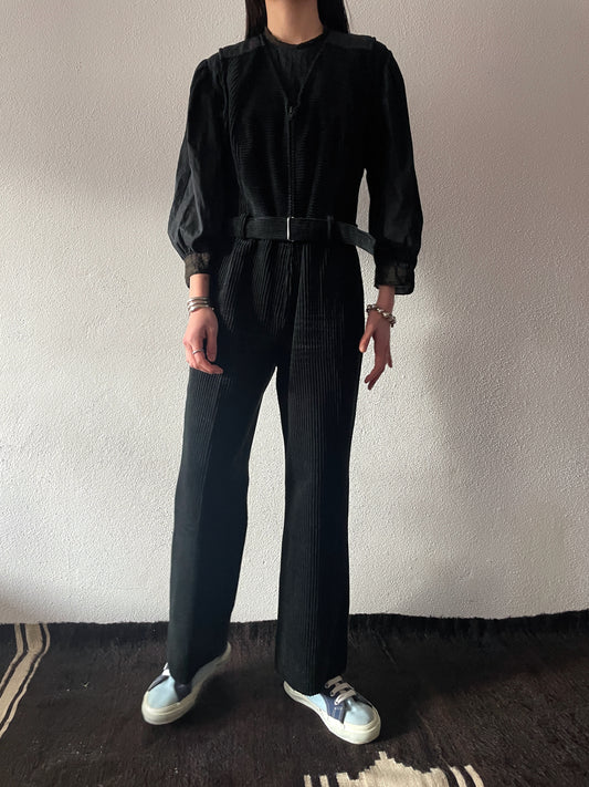 Black corduroy jumpsuit