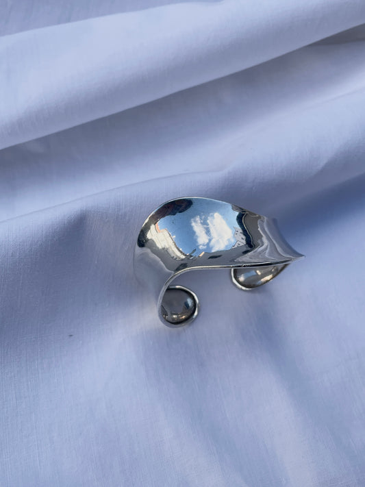 925 modernism wavy cuff bangle