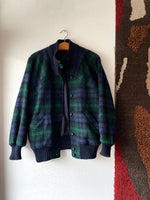 80s black watch tartan wool blouson