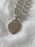 925 silver heart tag necklace