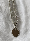 925 silver heart tag necklace