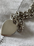 925 silver heart tag necklace