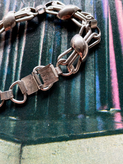 Silver 835 botanical chain bracelet