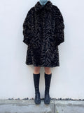 animal pattern fur jacket