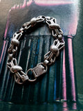 Silver 835 botanical chain bracelet