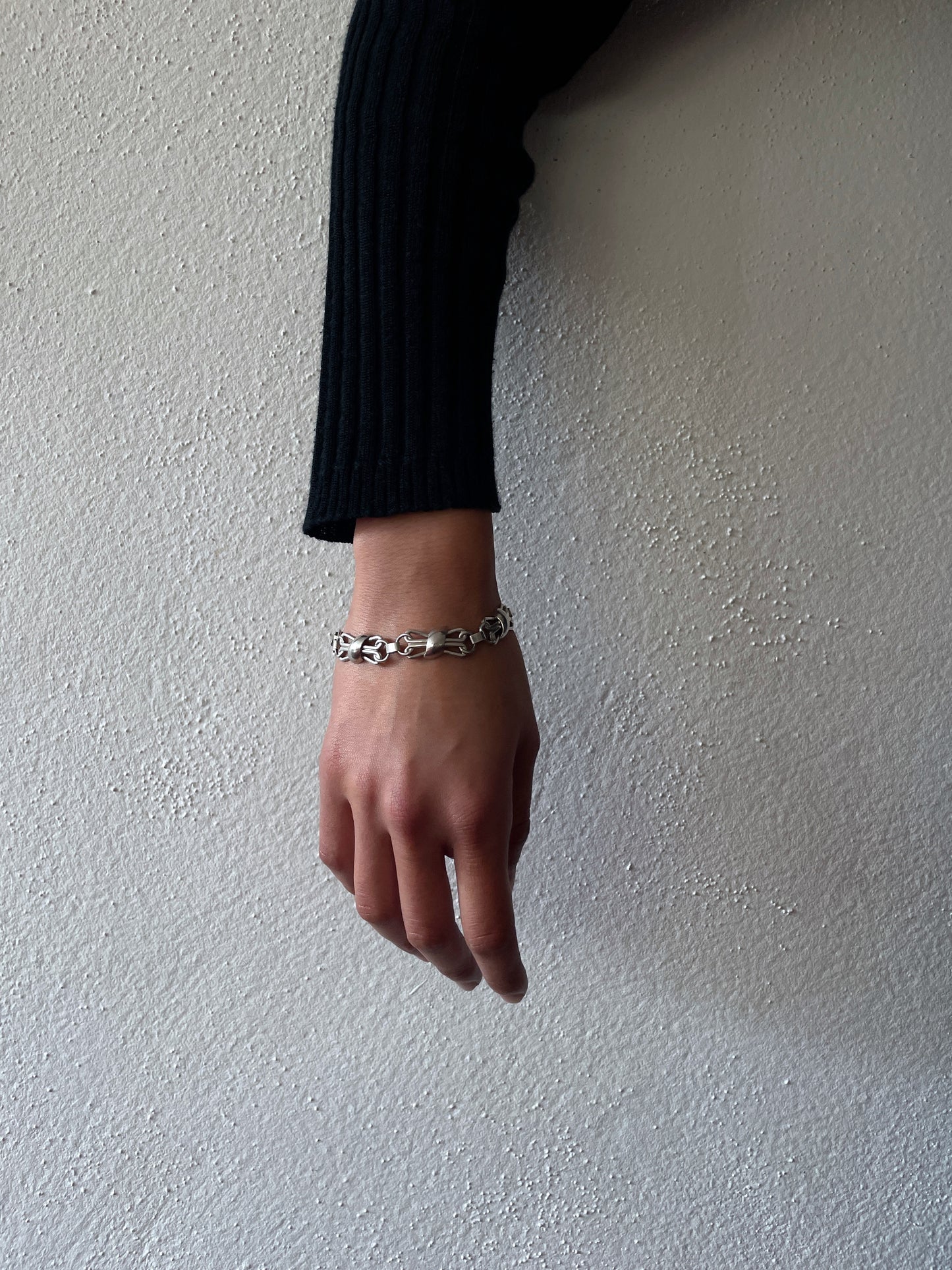 Silver 835 botanical chain bracelet