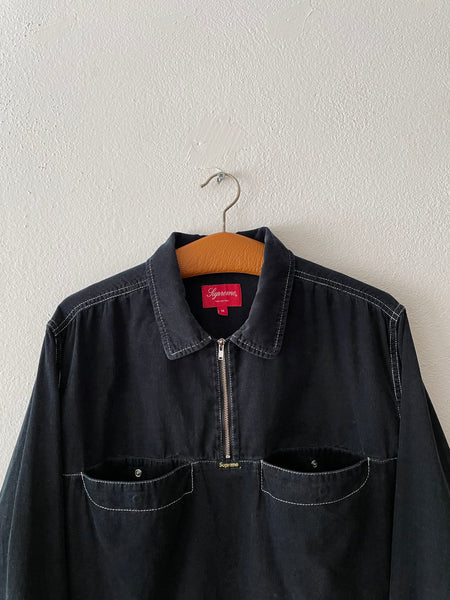 supreme black corduroy pullover