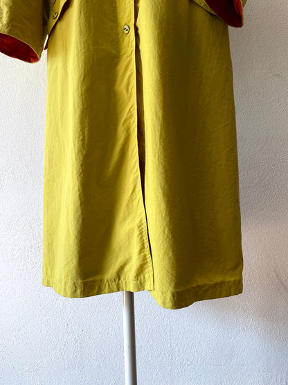 mustard nylon trench coat