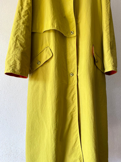 mustard nylon trench coat