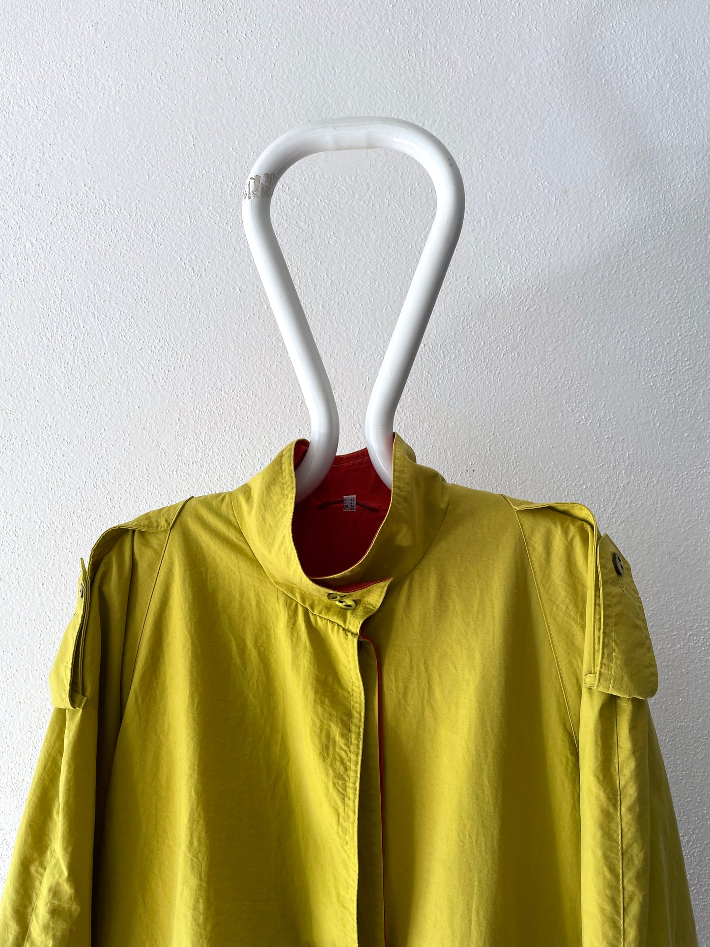 mustard nylon trench coat