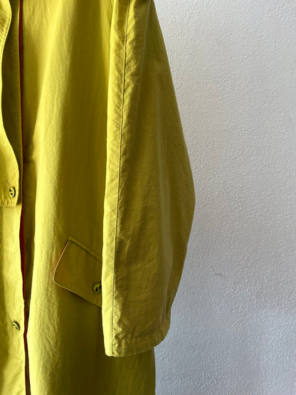 mustard nylon trench coat