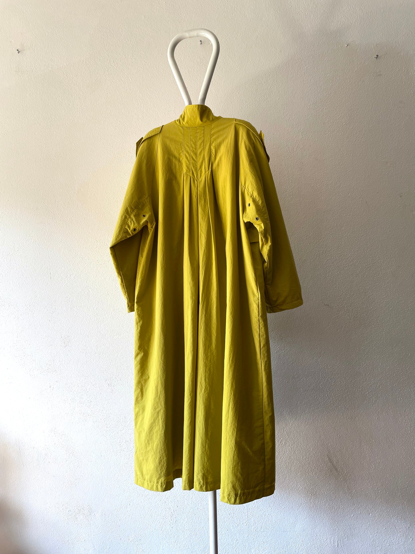 mustard nylon trench coat