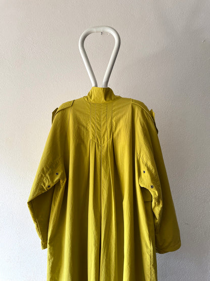 mustard nylon trench coat