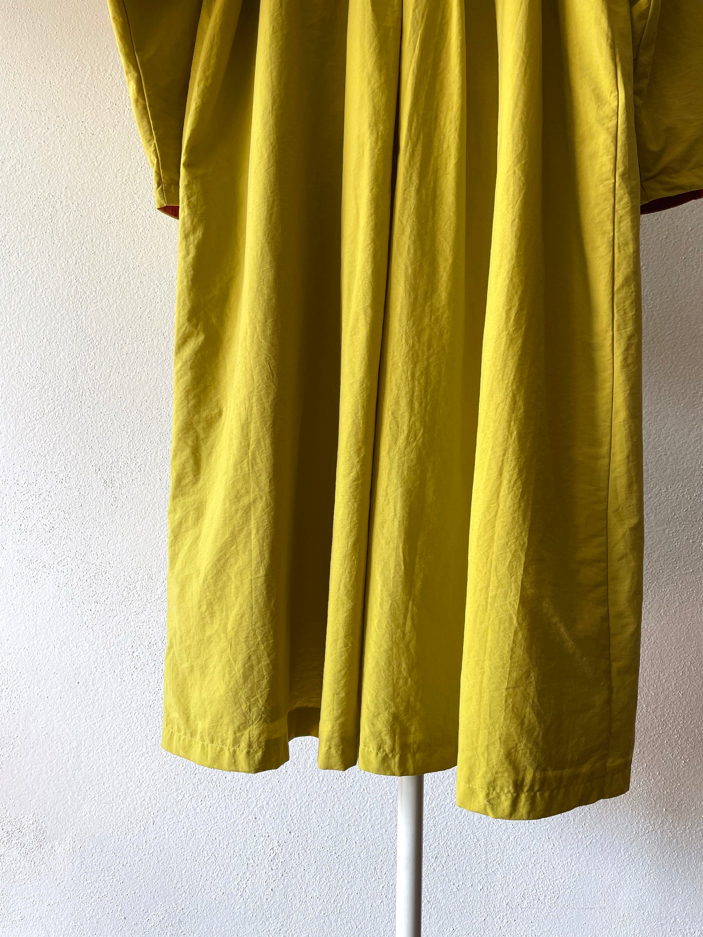 mustard nylon trench coat