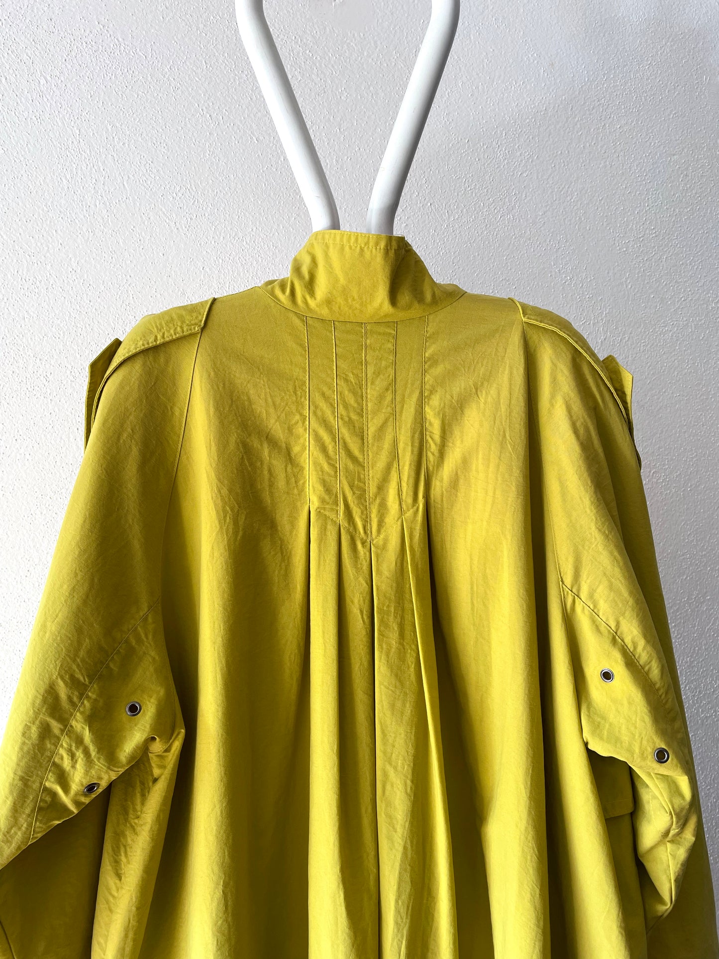 mustard nylon trench coat