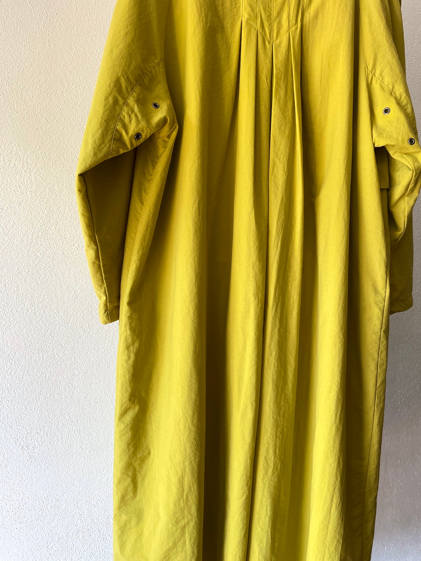 mustard nylon trench coat