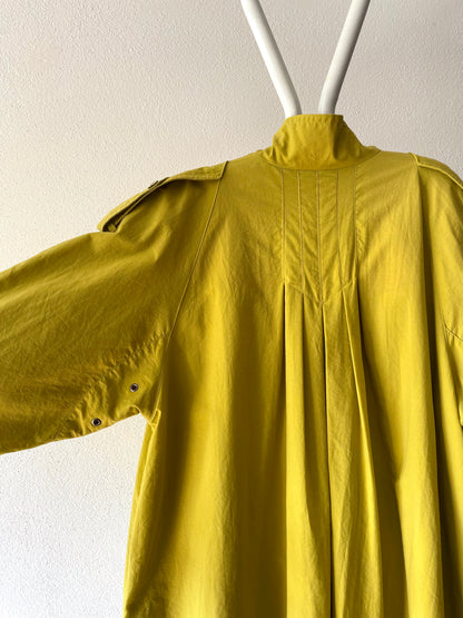 mustard nylon trench coat