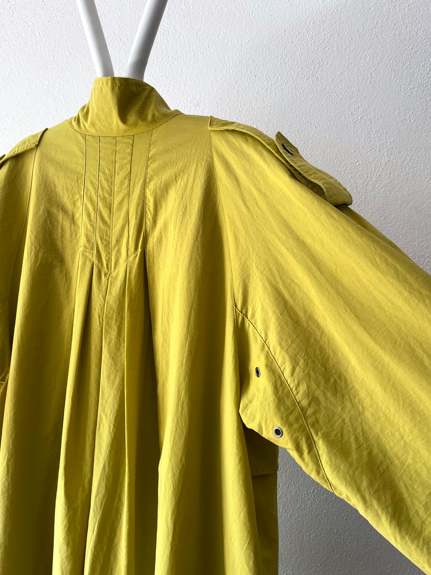 mustard nylon trench coat