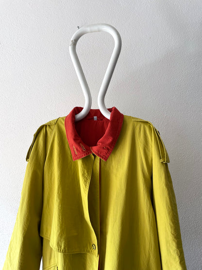 mustard nylon trench coat