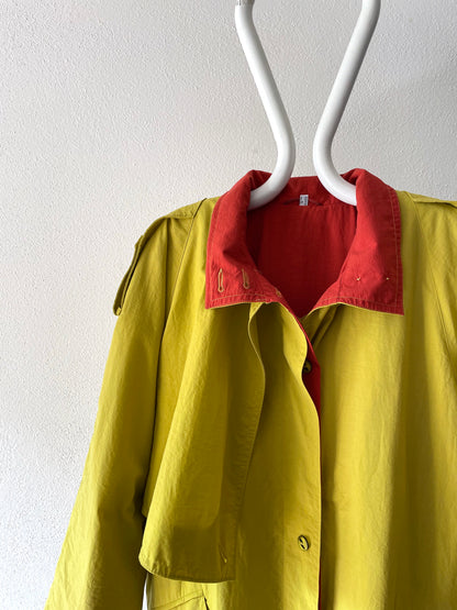 mustard nylon trench coat