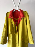 mustard nylon trench coat