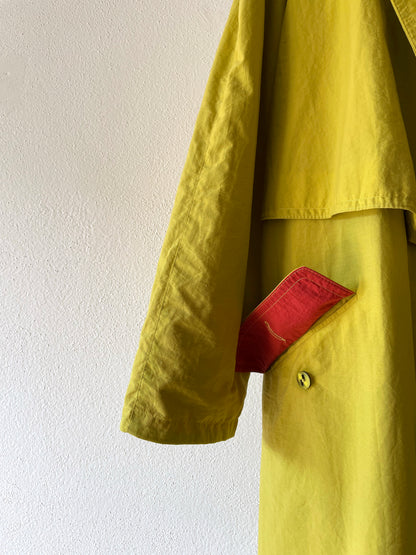 mustard nylon trench coat