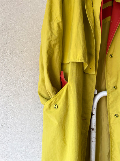 mustard nylon trench coat