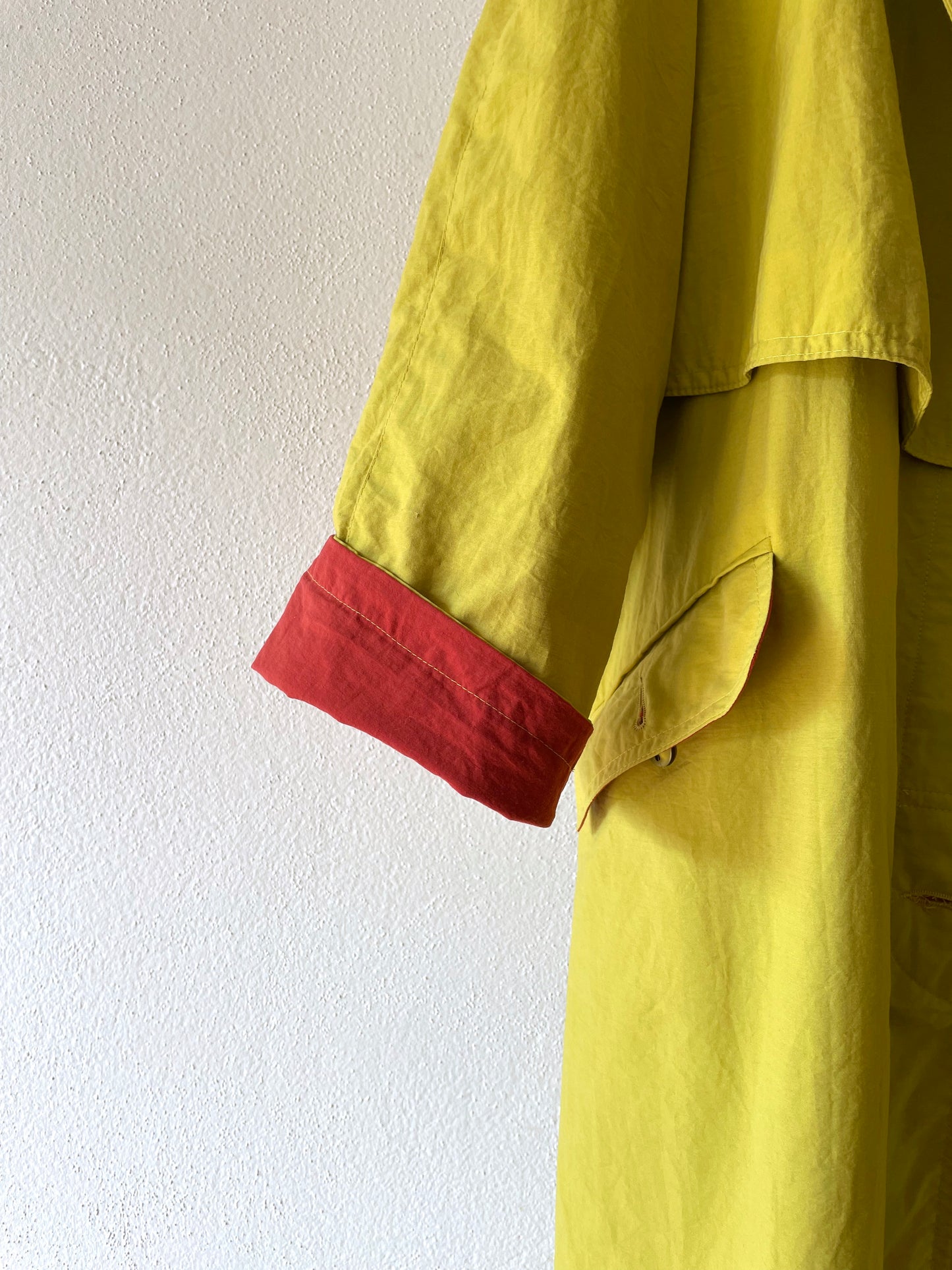 mustard nylon trench coat