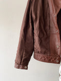 70's-80's cropped brown leather jacket