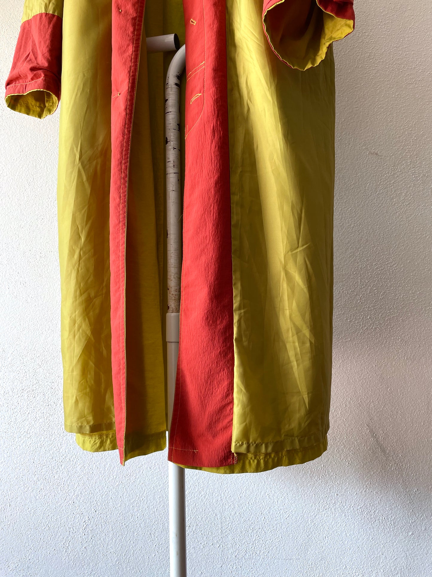 mustard nylon trench coat