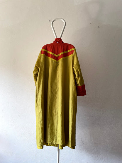 mustard nylon trench coat